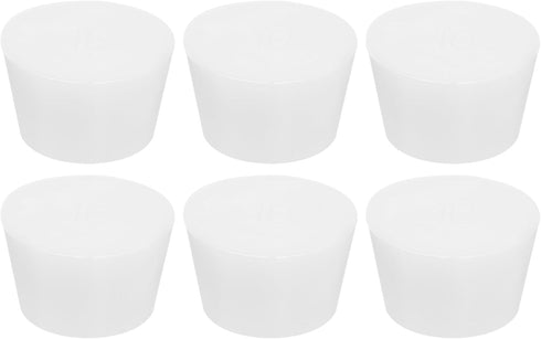 MECCANIXITY 6 Pieces Silicone Rubber Tapered Plug, 42mm to 53mm Solid Test Tubes Bungs Stopper White Translucent