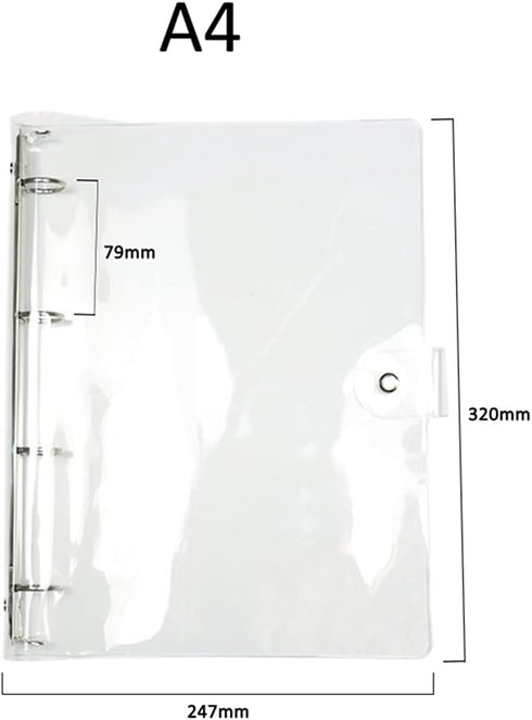 NatSumeBasics A4 Binder, 4 Ring Budget Binder with Clear PVC Planner Cover for Organizer Accessories