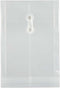 JAM PAPER Plastic Envelopes with Button & String Tie Closure, Clear