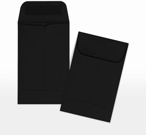 LUXPaper #1 Coin Envelopes, 2 1/4" x 3 1/2", Midnight Black, 50 Qty