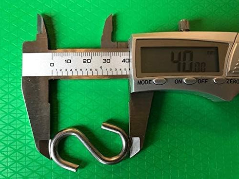 S Hook - Marine Grade 316 Stainless Steel, 1.56" Long, 5/32" Thick Metal Hook for Hanging and Utility Use (4)