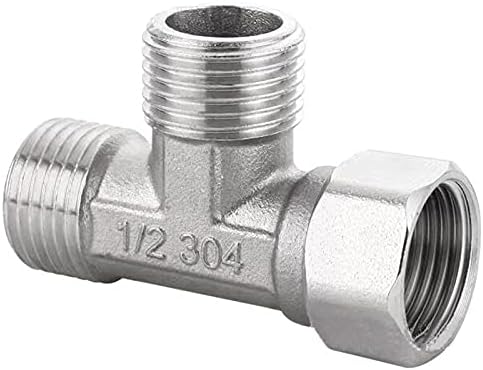 Beduan Stainless Steel 1/2" G 3 Way Diverter, Movable Cap Flexible Tee Connector for Bidet, Sprayer, Shower Arm