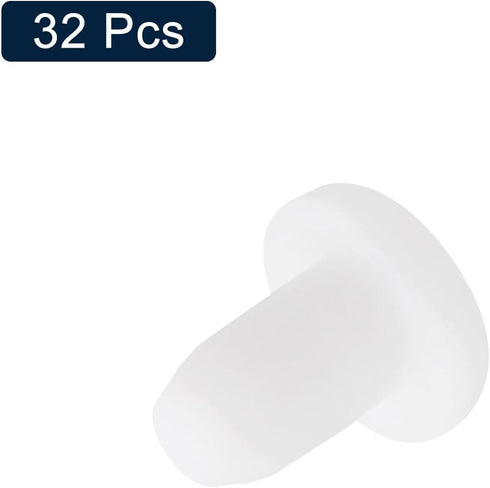 uxcell 32 Pieces White Rubber Stopper for 3.5mm/0.14" Hole, 3.8mm Plug Holes