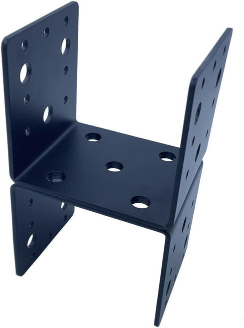 4 PCS Heavy Duty Steel Half Post Base for 4x4 Post Anchor Connector, Mounting Joist Hanger Brackets for Wood Posts