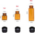 SKYPRO 2ml Mini Amber Glass Bottles with No-Hole Plugs for Essential Oils, Chemistry Lab Chemicals