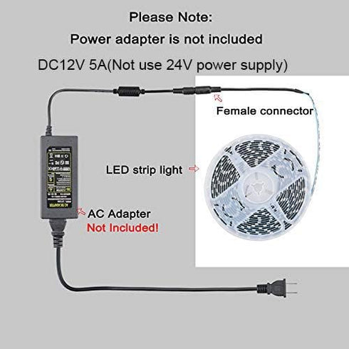 YUNBO 12V LED Strip Blue - 16.4ft Waterproof IP65 Outdoor Black PCB Flexible LED Tape Light for Home Decoration