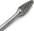 SF-5L6 Tungsten Carbide Burr - 6” Long Double Cut File, 1/2” Cutter Dia, 1/4" Shank, Tree Shape