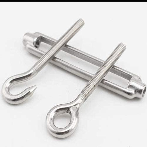 TooTaci M5 Turnbuckle Hook and Eye, 10pcs 304 Stainless Steel Turnbuckles for Cables, Tension Cable Tightener