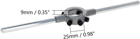 Die Stock Handle Wrench with Removable Round Handle Tools for Woodworking DIY, M7-M9 Metric Round Die Holder, 2pcs