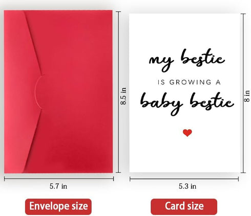 Londue Mommy Bestie Pregnant Card, Best Friend Pregnant Gifts, Pregnancy Card for to Be, Congrats Gift for Expectant