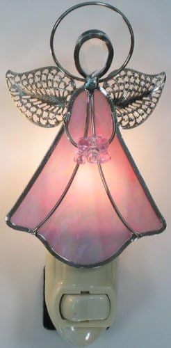 Artist Unknown Stained Glass Angel Night Light - PINK