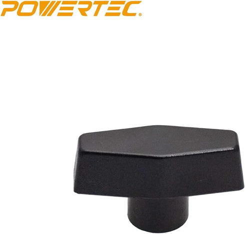 POWERTEC 3/8"-16 T Knobs 5 Pack - Clamping Knobs with Steel Insert for T Track Bolts, Thumb Screw Knobs for Woodworking