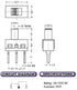 20Pcs 5mm Vertical Slide Switch High Knob 3 Pin 2 Position 1P2T SPDT Panel (Pack of 20) CYT1107