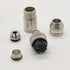 2Pcs M12 4 Pin Male Connector, D Code Straight Type Adapter for PG7/PG9 Cable IP67 Waterproof Shielding