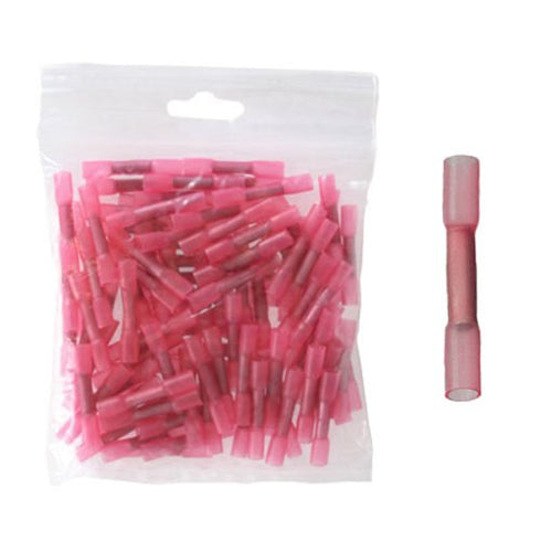 100 Heat Shrink Butt Wire Electrical Crimp Terminal Connectors 18-22AWG