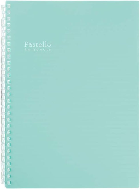 LIHIT LAB Pastello Refillable Note Book/Journal, Lined Paper, 9.9 x 7.3 inches, Pastel Blue (N1908-19)