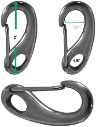 4 Pack Heavy Duty Stainless Steel Spring Snap Rope Hook - 2 Inch Marine Grade Carabiner Flag Pole Hardware