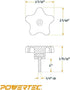 POWERTEC QNB3006 5-Star Stud Knob, 1/4"-20, 5PK