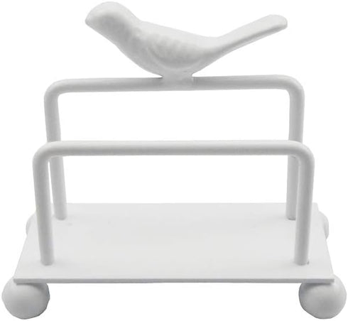 Enyuwlcm Metal Desktop Card Holder - Decorative Business Card Display Stand for Countertop (White, 1 Pack)