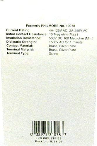 Philmore 5/8" On/Off Key Switch Lock SPST with 2 Keys and Nut, Removable On or Off, 30-10078