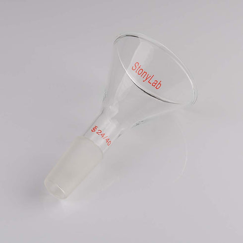 StonyLab Glass Short Stem Powder Funnel, 75 mm Top Outer Dimension and 24/40 Inner Joint Filter Funnel
