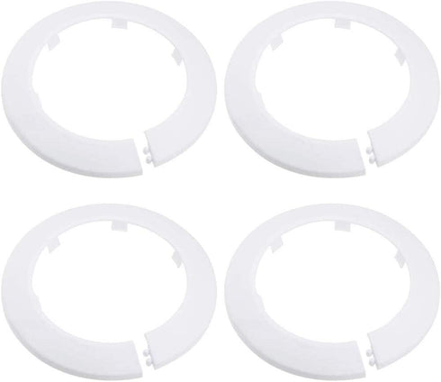 Wall Flange Cover Collars – 4 Pieces Plastic Radiator Pipe Collars for Water Pipe Drain Line Decoration