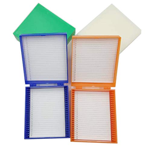 25-Place Microscope Slide Box, Pack of 4 Microslide Slide Boxes