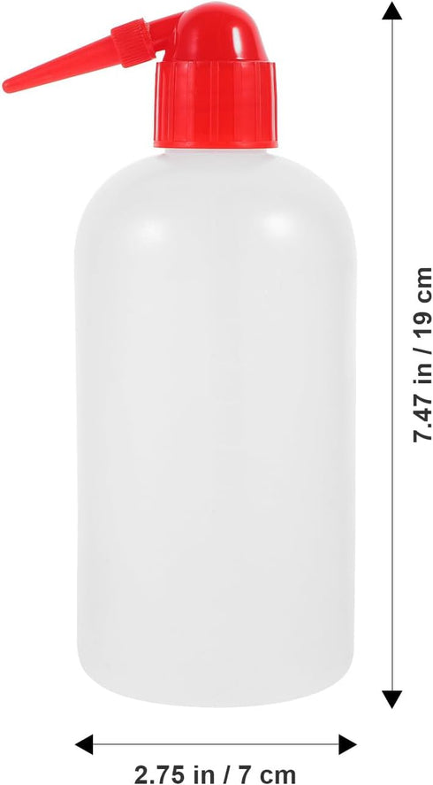 SILENRADAWN 2pcs 500Ml Laboratory Narrow Mouth Wash Bottles with Scale, Portable Plastic Pointed Spout Cleaning Bottles
