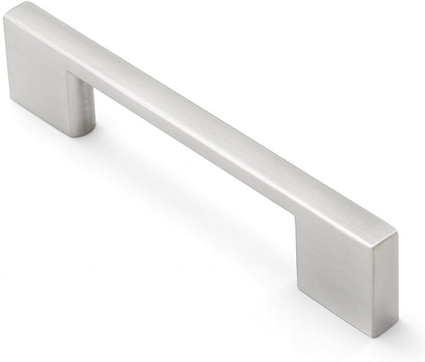 10 Pack Brushed Nickel Cabinet Pulls, 5 inch Square Silver Handles for Drawer Kitchen Cupboard Dresser Hardware