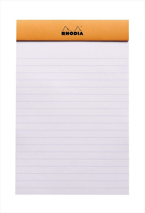 Rhodia Head Stapled Pad, No14 A6+ Lined - Orange, 4 3/8" x 6 3/8" (14600C)