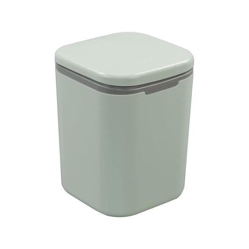 Morcte 1-Pack Tiny Desktop Trash Can, 0.5 Gallon/2 L with Push Button Lid, Green