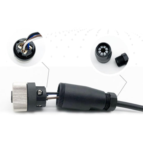 2Pcs M12 8 Pin Female Circular Connector, A Code IP67 Waterproof Field Assembly Wireable Sensor Straight Type Adapter