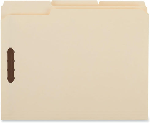 Universal UNV13420 Deluxe Reinforced Top Tab Folders with Fasteners, 1/3 Cut Tab, Manila (50/Box)