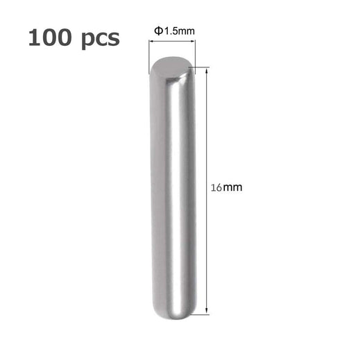 Yesallwas 100Pcs 1.5mm X16mm Dowel Pin - Stainless Steel Shelf Support Pin for Precise Location