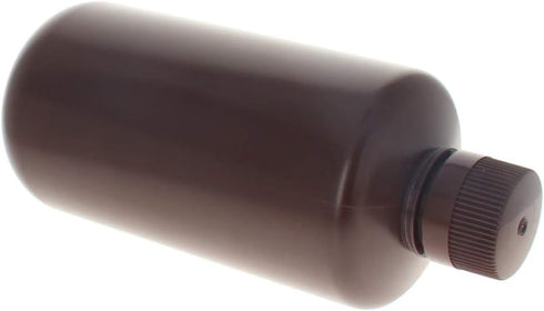 Othmro 2Pcs 33.8oz Plastic Containers - 1000ml Small Mouth Liquid Solid Storage Bottles, Brown