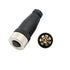 2Pcs M12 8 Pin Female Circular Connector, A Code IP67 Waterproof Field Assembly Wireable Sensor Straight Type Adapter