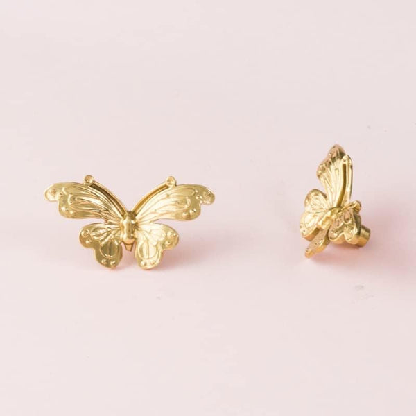 Generic Cabinet Pulls Nordic French Golden Butterfly Brass Handle Wardrobe Door Cabinet Drawer
