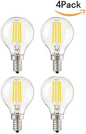 G45 4W Bulbs Dimmable(4 Pack)- E14 Bulb 40W 6000K Bulbs AC110V~130V CTKcom Candelabra LED Base Vintage Edison