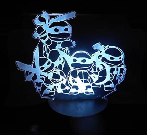 WS Designs Baby Turtles in Ninja Cosplay 6.5" Wide Laser Engraved 3D Effect Acrylic