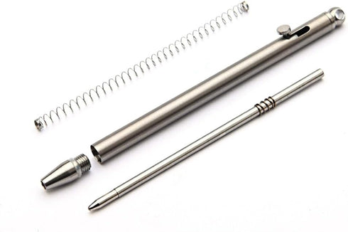Mini Keychain Titanium Pen, Ultra Light Portable EDC Small Bolt Action Pen, Creative Signature Gadget (Titanium)