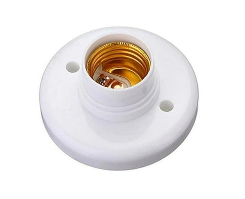 Dwuww White E27 Round Plastic Screw Light Bulb Lamp Socket HolderElectricalLight Sockets