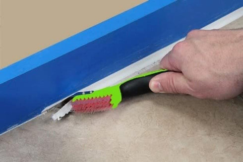 Warner Manufacturing 3-in-1 Caulk Tool, Easy Removal and Application Scraper, Brush and Applicator, Green