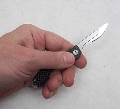 Folding Scalpel Knife with Carbon Fiber Handle, 10 Replaceable Blades, EDC Pocket Knife for 22/23/24 blade