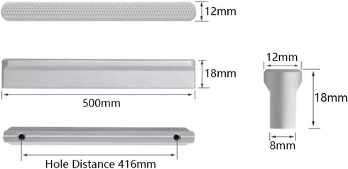 VENEST 2 Pack 416mm) Embossed Furniture Handles Gray Cupboard Handles Solid Bedside Table Handles Aluminum Alloy Drawer