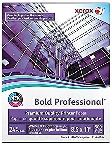 5 500 24 Lb, 98 3R13038-CS Xerox Bold Professional Premium Quality Inkjet Or Laser Paper, Reams, Letter Size, Ream
