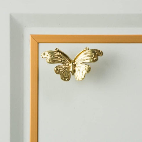Generic Cabinet Pulls Nordic French Golden Butterfly Brass Handle Wardrobe Door Cabinet Drawer Bedside Table Copper