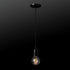 60614 1-Light GLOBE Electric x Novogratz Pendant Light Fixture, Glossy Black, Faux Ceramic Socket, Braided Fabric Cord