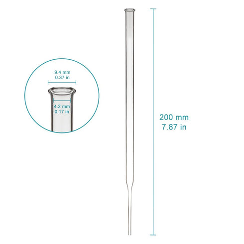 StonyLab Glass Dropper Pipettes, Thick Borosilicate Glass, 3ml Non-Graduated Liquid Transfer Pipettes, Set of 100