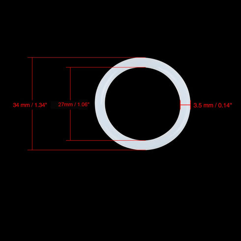 X AUTOHAUX Silicone O-Rings, 34mm OD, 27mm ID, 3.5mm Width VMQ Seal Gasket for Compressor Valves, Pack of 10