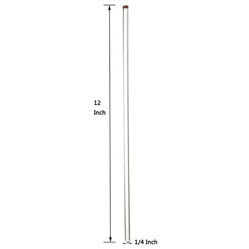 6Pcs Glass Stir Sticks, 12" Long, 1/4'' Diameter with Both Ends Round
